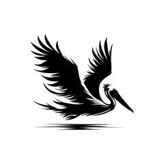 Pelican Silhouette Vector – Flying Seabird Illustration