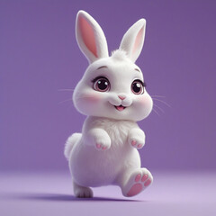 Rabbits, white rabbits, long-eared rabbits, rabbit fur, animals, pets Generative AI