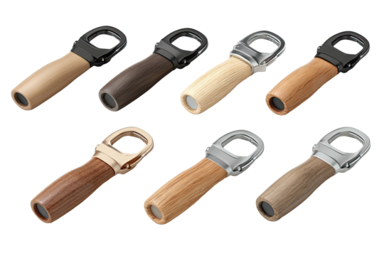 Assorted wooden and metal handles in various shades.  Multiple styles of grip.  High-quality, professional product shots