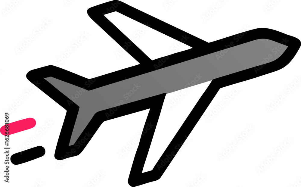 Poster dynamic illustration of an airplane soaring gracefully through the sky capturing the freedom of flig