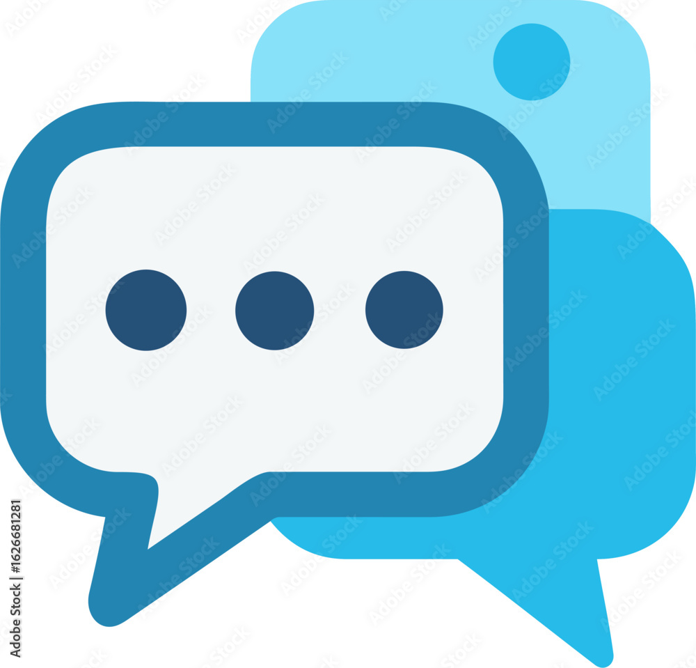 Poster a clean and modern chatbot speech bubble graphic perfect for digital communication platforms and use