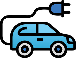 Modern electric vehicle illustration with clean lines and dynamic form