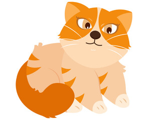 Adorable Orange Cat Looking Sideways – Vector Pet Illustration