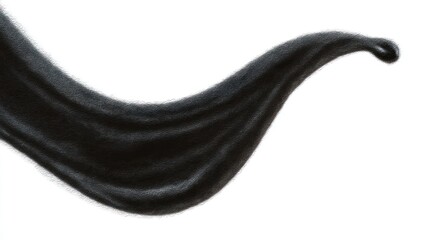 Soft black fabric cascades gracefully, taking on dynamic shapes and flowing lines