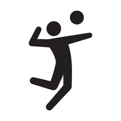 Silhouette of a volleyball player spiking a ball

