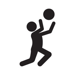 Silhouette of a man running and jumping icon vector illustration