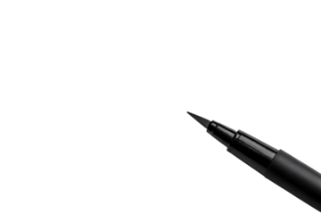 Photo of fine tip black pen or marker isolated on transparent background, ideal for writing, drawing, sketching, calligraphy, and artistic or cosmetic applications