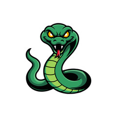 Naklejka premium Venomous Snake Logo Reptile Mascot for Gaming & Wildlife Brands