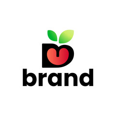Apple Logo Clean and Modern Apple Icon with Leaf for Organic or Tech Brands