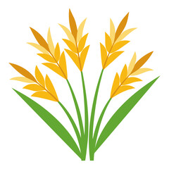 A silhouette illustration of a rice stalk