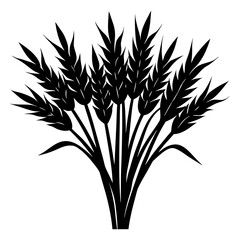 A silhouette illustration of a rice stalk