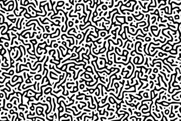 Abstract monochrome pattern, black wavy lines on transparent background, vector