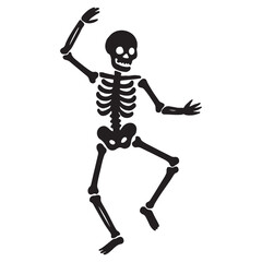 Dancing skeleton illustration with a spooky halloween vibe

