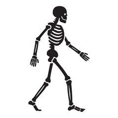 Walking skeleton silhouette in profile

