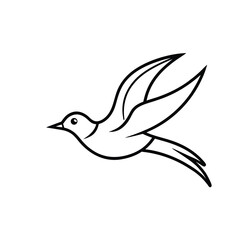 Obraz premium Line art of a bird in mid-flight
