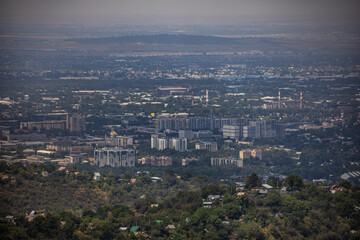 Beautiful city of Almaty from above