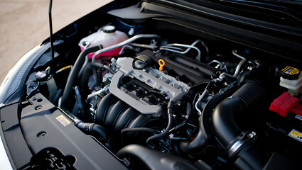 Automotive engine mechanical components metallic gray image