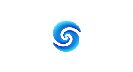 Naklejka premium Blue spiral graphic symbol against white background modern design element