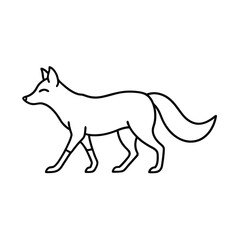 Fototapeta premium Walking fox line art vector illustration