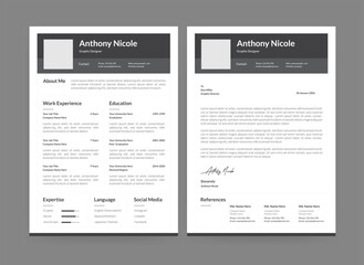 Modern Resume and  CV Template, Elegant Resume  and Cover Letter Design