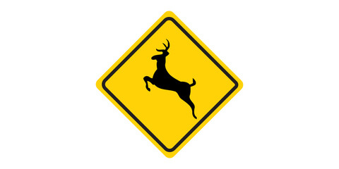 Deer Crossing Wildlife Warning Traffic Sign