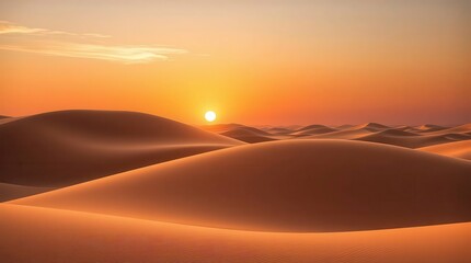 Sunset Over the Desert Dunes