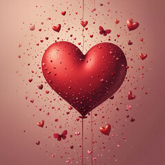 Fabric pattern, background Heart-shaped balloons, heart, red heart, pink heart, Valentine's Day, art, art Generative AI