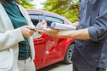 Car accident crash, Car accident protection, Claim collision, Auto emergency. Crashed car claim...