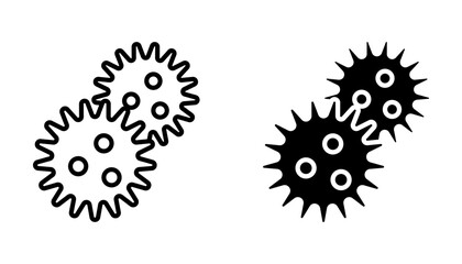 virus and bacteria Icon set. Symbol isolated on white background. vector illustration.