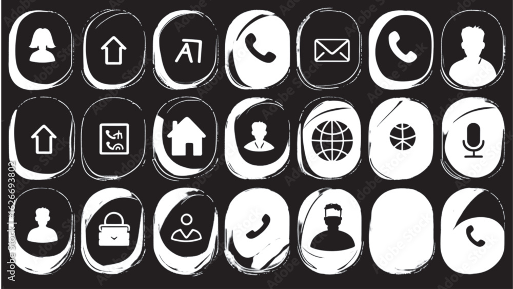 Poster glossy black vector illustration of a number icon set for web and design use