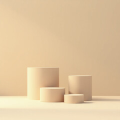 Minimal Product Display Podiums with Natural and Modern Themes – 3D Render Set (AI Generated)
