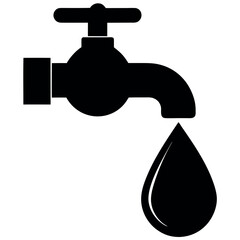 water tap with drop of water