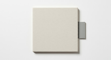 Fototapeta premium Square object with gray tab isolated on white background for minimal design
