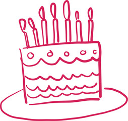 Hand Drawn Cake for Birthday
