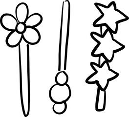 Hairband Hair Pin Hand Drawn Sketch