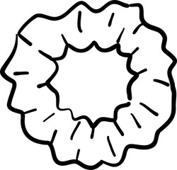 Hairband Hair Accessories Hair Tie Scrunchie Black and White Line art Hand Drawn Sketch Style 