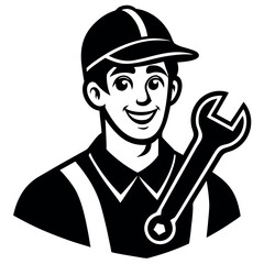 construction worker with wrench