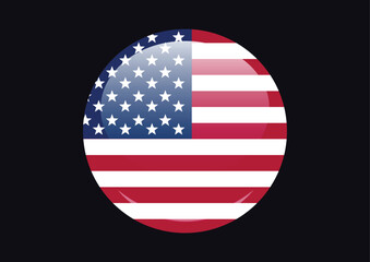 graphic design usa flag for circle button vector template 