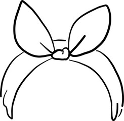 Naklejka premium Knotted Wide Hairband Line Art