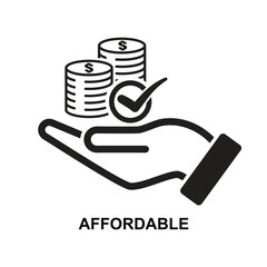 Affordable icon isolated on background vector illustration.