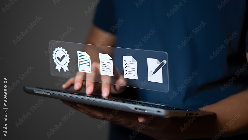 Poster digital document verification and approval process image