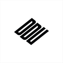  Modern abstract DDU logo design featuring geometric lines for innovative data analysis and digital transformation branding