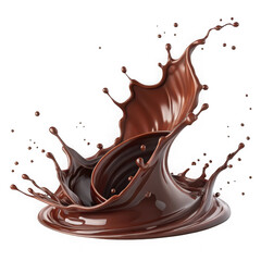 Chocolate splash isolated on transparent background