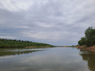 clouds over the river