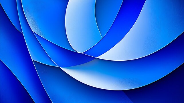 7. Monochrome blue background with layered gradients and soft edges, displaying a series of soft-edged shapes stacked with gradual tonal shifts from deep cobalt to light cerulean for a soothing