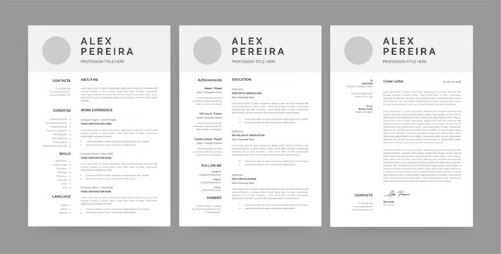 Clean  Resume and Cover Letter Layout, Professional Resume Design - Powered by Adobe