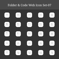 Collection of minimalist folder and code icons for web design and development projects Part 07