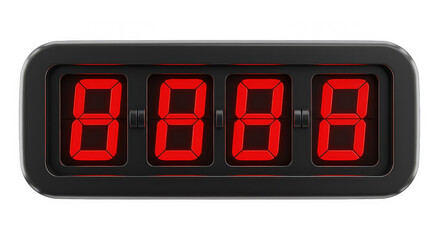 Digital display showing red numbers within a black frame