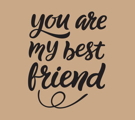 Obraz premium Handwritten best friend script message design