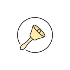 Classic bell with polished handle and resonant shape, ideal for tone-based app design, alert sound branding, or musical cues in educational rhythm interfaces